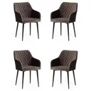 Комплект кресел 4 шт Tetchair Bremo 55x83x58 см ткань цвет темно-серый