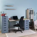 Стол письменный Шведский стандарт Ингар S01392 140x75x55 см ДСП цвет дуб беленый/серо-бирюзовый/черный
