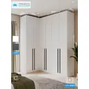 Шкаф распашной Принцесса мелания 3029/5а 7 дверный с антресолью 130x260x50 см ЛДСП цвет белый