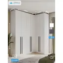 Шкаф распашной Принцесса мелания 3030/4а 6 дверный с антресолью 130x260x50 см ЛДСП цвет белый