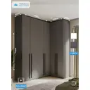 Шкаф распашной Принцесса мелания 3130/4а 6 дверный с антресолью 130x260x50 см ЛДСП цвет графит