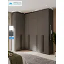 Шкаф распашной Принцесса мелания 3129/5а 7 дверный с антресолью 130x260x50 см ЛДСП цвет графит