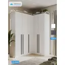 Шкаф распашной Принцесса мелания 3030/3 с 5 дверями 130x220x50 см ЛДСП цвет белый