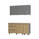 Кухонный гарнитур Bts Шерлок 160x217.8x60 см ЛДСП цвет графит