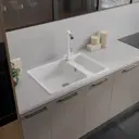 Мойка для кухни врезная KONSENSA 50x76 см глубина чаши 20 см кварц цвет белый