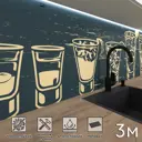 Стеновая панель матовая Фартукофф ФФ - 94 300x60x0.1 см ПВХ цвет разноцветный