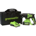 Перфоратор аккумуляторный бесщеточный SDS Plus Greenworks GD24SDS2, 24 В Li-Ion 1x4 Ач, 2 Дж