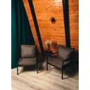 Кресло садовое 60x50x81 см оксфорд черный / коричневый 2 шт