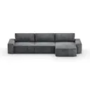 Диван раскладной Mebelroom Brandy 350x80x160 см велюр цвет темно-серый