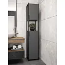 Пенал для ванной комнаты Loft 52 34 см цвет графит
