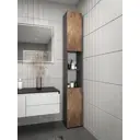 Пенал для ванной Loft 52 узкий 30 см цвет графит-амазония