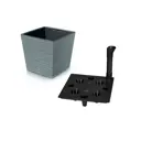 Кашпо Prosperplast d 24 см 23.5 см 10 л пластик серый/серебристый