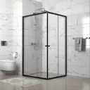 Душевой уголок Domani-spa Cube прямоугольник 100x80см черный профиль эффект стекла прозрачный