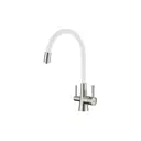 Смеситель для кухни Lemark LM3075BN-White поворотный излив цвет никель 22.8 см