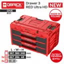Ящик для инструментов Qbrick System QS ONE Drawer 3 Toolbox 2.0 Red Ultra HD Custom 587x380x340 мм, пластик