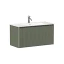 Тумба под раковину для ванной Allen Brau Gravity 100см с фрезеровкой цвет оливковый матовый