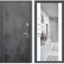 Входная дверь Лабиринт Лофт левый 205x88см цвет бетон темный/белый софт с зеркалом ФЛЗ-1