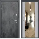 Входная дверь Лабиринт Лофт левый 205x88см цвет бетон темный/серый рельеф софт с зеркалом ФЛЗ-1