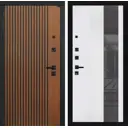 Входная дверь Лабиринт Шторм П32 левый 205x88см цвет дуб кантри темный/белый софт рельеф с зеркалом