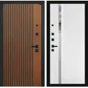 Входная дверь Лабиринт Шторм П31 левый 205x96см цвет дуб кантри темный/белый софт с зеркалом