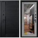 Входная дверь Лабиринт Пиано правый 205x96см цвет черный кварц/бетон светлый с зеркалом П18