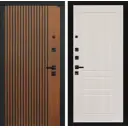 Входная дверь Лабиринт Шторм П03 левый 205x96см цвет дуб кантри темный/сандал белый