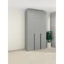 Шкаф распашной Safina grand Добрыня с 3 дверями и антресолью 140x260x50 см МДФ эмаль/ЛДСП цвет светло-серый