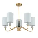 Люстра на штанге Lumion Anri 6590-5 5 ламп 10 м² цвет мятный/зеленый/латунь