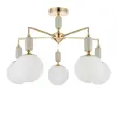Люстра потолочная Lumion Vivien 6580-5c 5 ламп 10 м² цвет белый/золото/серый