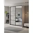 Шкаф-купе Клевер Атина с зеркалом 240x170х45 см 6 полок ЛДСП цвет белый/бетон серый