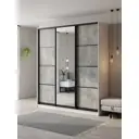 Шкаф-купе Клевер Атина с зеркалом 240x210х58 см 9 полок ЛДСП цвет белый/бетон серый