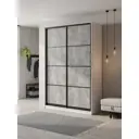 Шкаф-купе Клевер Атина 240x170х45 см 6 полок ЛДСП цвет белый/бетон серый