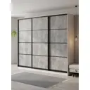 Шкаф-купе Клевер Атина 240x260х58 см 9 полок ЛДСП цвет белый/бетон серый