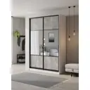 Шкаф-купе Клевер Атина комбинированный 240x150х50 см 6 полок ЛДСП цвет белый/бетон серый