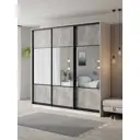 Шкаф-купе Клевер Атина комбинированный 240x250х65 см 9 полок ЛДСП цвет белый/бетон серый