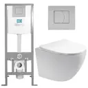 Комплект инсталляция с унитазом 3 в 1 DI унитаз подвесной Акватек Европа с кнопкой хром