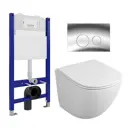 Комплект инсталляция с унитазом 3 в 1 Enio Tecnico 50 унитаз Owl 1975 Cirkel-H + кнопка хром Rotondo