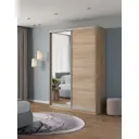 Шкаф-купе Клевер Атина с зеркалом 240x150х50 см 6 полок ЛДСП цвет дуб сонома