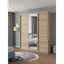 Шкаф-купе Клевер Атина с зеркалом 240x220х45 см 9 полок ЛДСП цвет дуб сонома