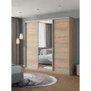 Шкаф-купе Клевер Атина с зеркалом 240x250х45 см 9 полок ЛДСП цвет дуб сонома