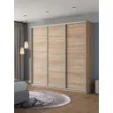 Шкаф-купе Клевер Атина 240x240х45 см 9 полок ЛДСП цвет дуб сонома