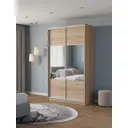 Шкаф-купе Клевер Атина комбинированный 240x120х58 см 6 полок ЛДСП цвет дуб сонома