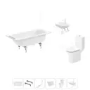 Ванна Sanitana BLB Universal 20220698R прямоугольная сталь 150x70 см с напольным унитазом и раковиной в комплекте