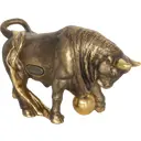 Статуэтка из мрамора Bogacho Бык бронзового цвета