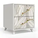 Тумба прикроватная Bogacho 40x47x45 см 2 ящика цвет белый 11640/БлГолд