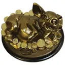 Статуэтка из мрамора Bogacho Свинка бронзового цвета