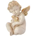 Статуэтка Bogacho Ангел с кроликом кремовый