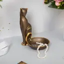 Подставка Bogacho Кошка Грация литьевой мрамор цвет бронза