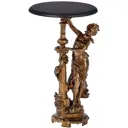 Столик декоративный из литьевого мрамора Bogacho Летний вечер бронзовый со столешницей Ø 34 см коричневой матовая