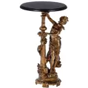 Столик декоративный из литьевого мрамора Bogacho Летний вечер бронзовый со столешницей Ø 34 см темно коричневой